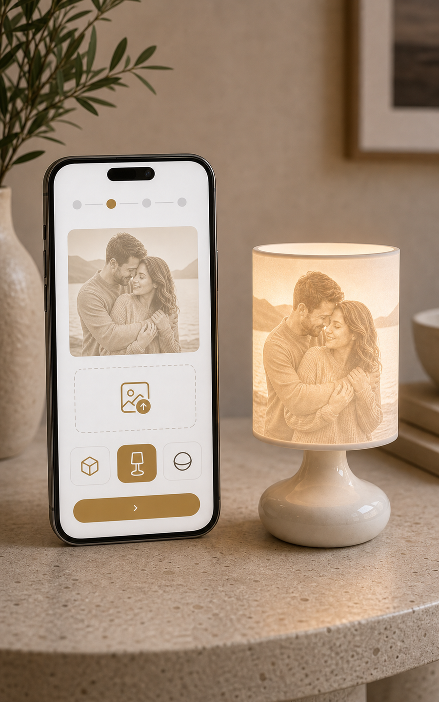 Live-Vorschau deines Fotos im Konfigurator auf dem Smartphone